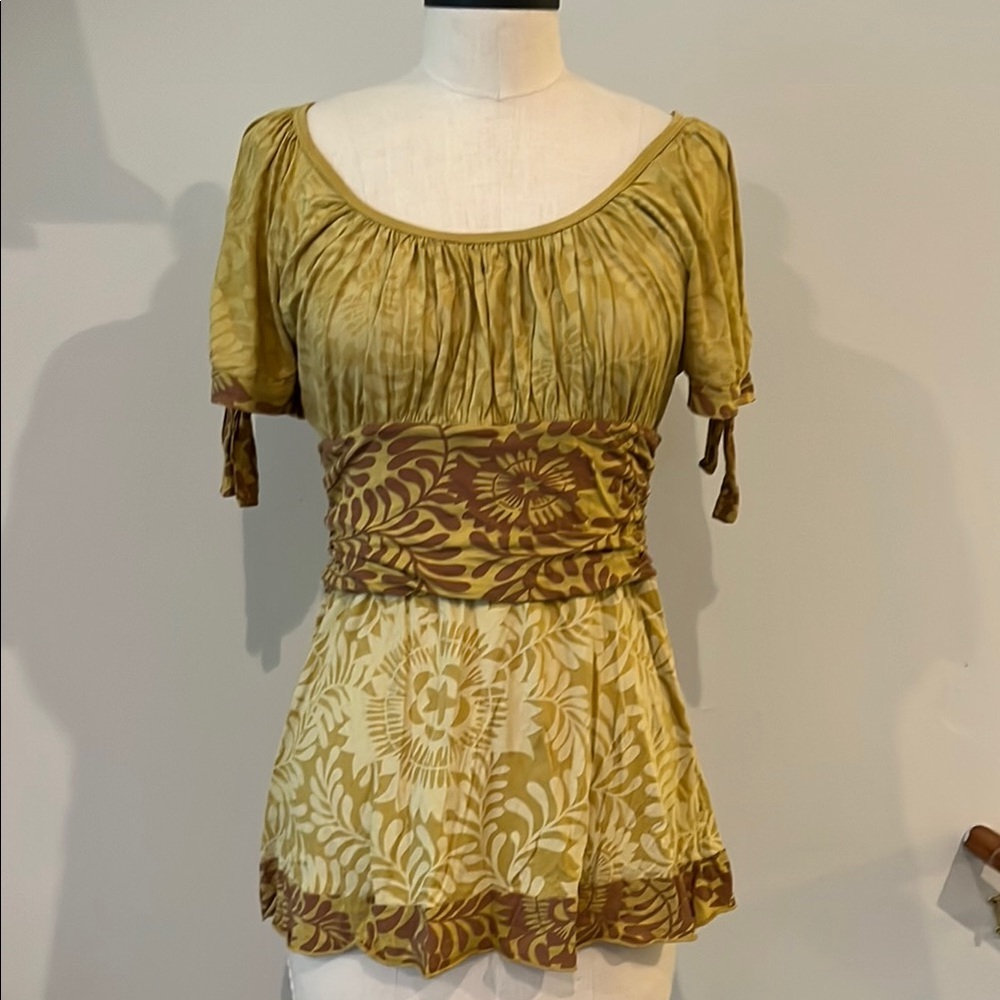 Anthropologie Language Los Angeles peplum top size S